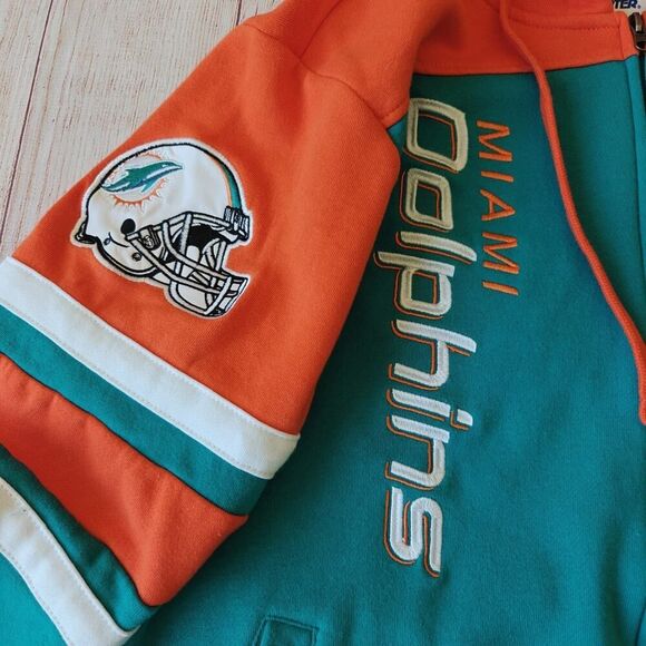Starter NFL Aqua Miami Dolphins Extreme Full-Zip Hoodie Jacket sz M - Picture 5 of 8